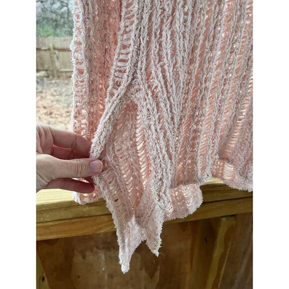 ASTR The Label Pink Open Knit V-Neck Sweater Size S - Picture 6 of 9